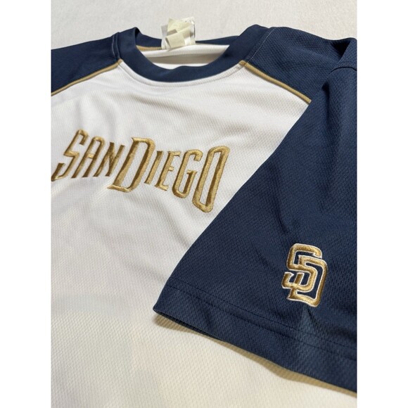 Y2K San Diego Padres Lee Sport Stitched Logo Jersey Shirt Size Large 2005 White - Picture 3 of 9